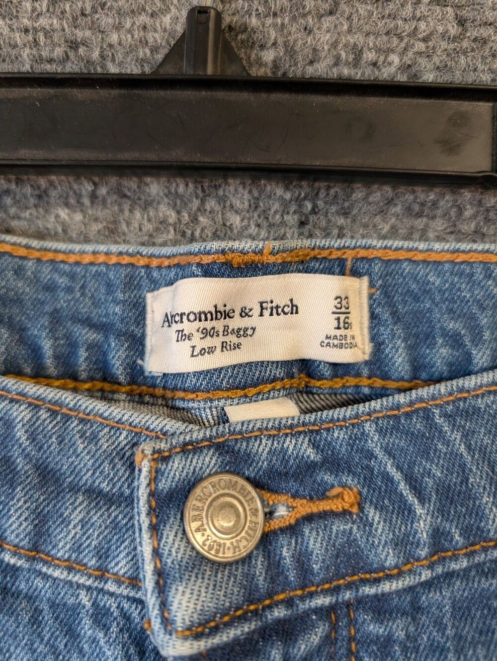 Abercrombie Jeans Women 33 16S 90s Baggy Low Rise Curve Love Distressed - Picture 3 of 15